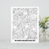 Aangepaste tekstkleurpagina | Halloweenpatroon (Staand voorkant)