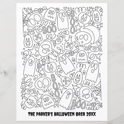 Aangepaste tekstkleurpagina | Halloweenpatroon (Voorkant)