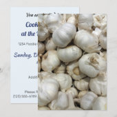 Aangepaste tekstknoflookuitnodiging kaart (Voorkant / Achterkant)