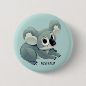 Aangepaste tekstknop Cute Koala Ronde Button 5,7 Cm (Voorkant)