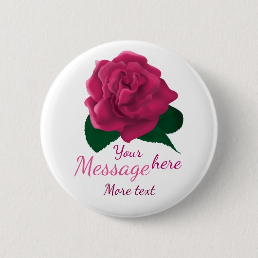 Aangepaste tekstknop voor roze vulling ronde button 5,7 cm (Voorkant)