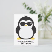 Aangepaste tekstkoele pinguïn briefkaart (Staand voorkant)