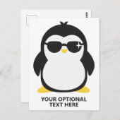 Aangepaste tekstkoele pinguïn briefkaart (Voorkant / Achterkant)