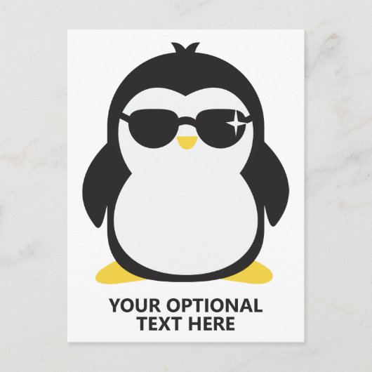 Aangepaste tekstkoele pinguïn briefkaart (Voorkant)
