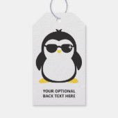 Aangepaste tekstkoele pinguïn cadeaulabel (Achterkant)