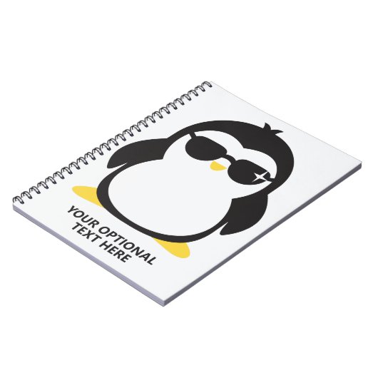 Aangepaste tekstkoele pinguïn notitieboek (Linkerzijde)