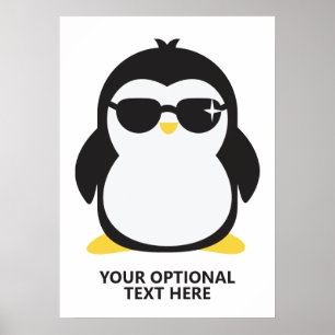 Aangepaste tekstkoele pinguïn poster