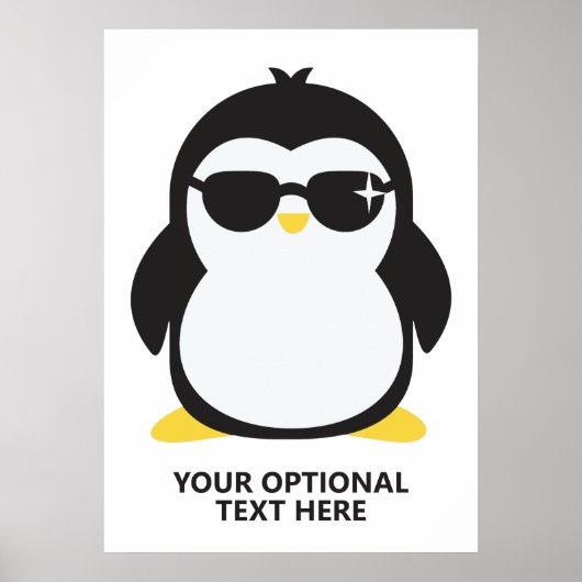 Aangepaste tekstkoele pinguïn poster (Voorkant)