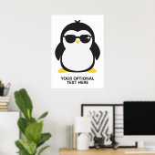 Aangepaste tekstkoele pinguïn poster (Thuiskantoor)