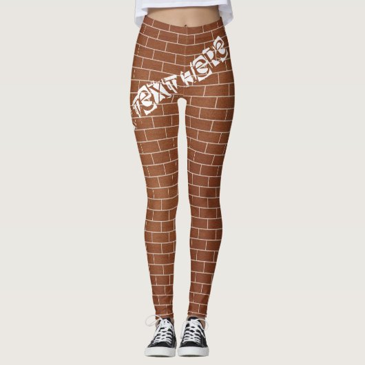 Aangepaste tekstLeggings - Brick Wall Leggings (Voorkant)