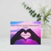 Aangepaste tekstliefhebbers Harde vorm Roze Sunset Briefkaart (Staand voorkant)