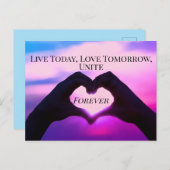 Aangepaste tekstliefhebbers Harde vorm Roze Sunset Briefkaart (Voorkant / Achterkant)