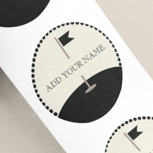Aangepaste tekstmarkering voor Golf Ronde Sticker