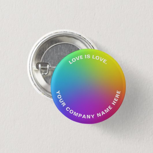 Aangepaste tekstminimalistische regenboogfluitkleu ronde button 3,2 cm (Voorkant /achterkant)