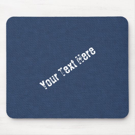 Aangepaste tekstMuismat - Blauw jans-ontwerp Muismat (Voorkant)
