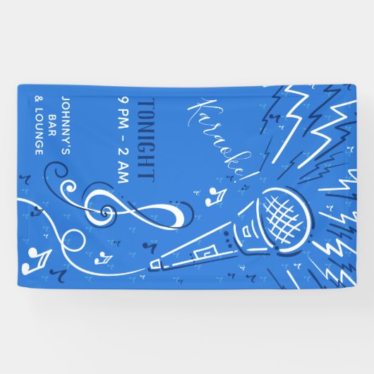 Aangepaste tekstmuziekmicrofoonbanner spandoek (Horizontaal)