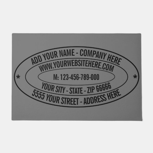Aangepaste tekstnaam Adres Info Company Doormat Deurmat (Voorkant)