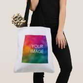 Aangepaste tekstnaam Afbeelding Foto Logo-schouder Tote Bag (Dichtbij)