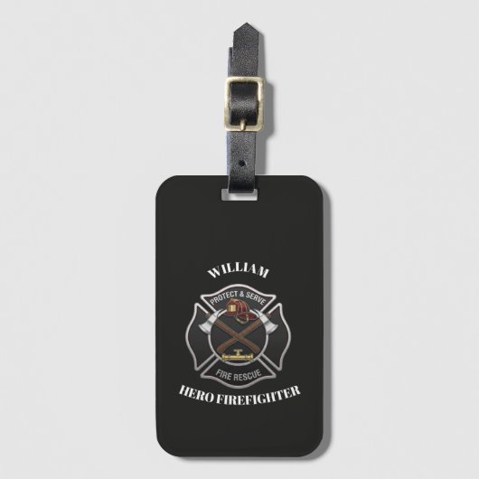 Aangepaste tekstnaam brandweer bagagelabel (Voorkant (verticaal))