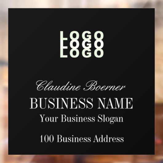 Aangepaste tekstnaam Business Window Cling Raamsticker (Vel 2)