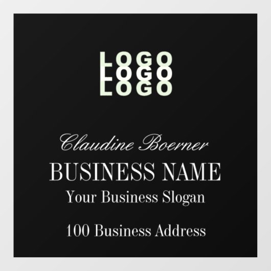 Aangepaste tekstnaam Business Window Cling Raamsticker (Vel)