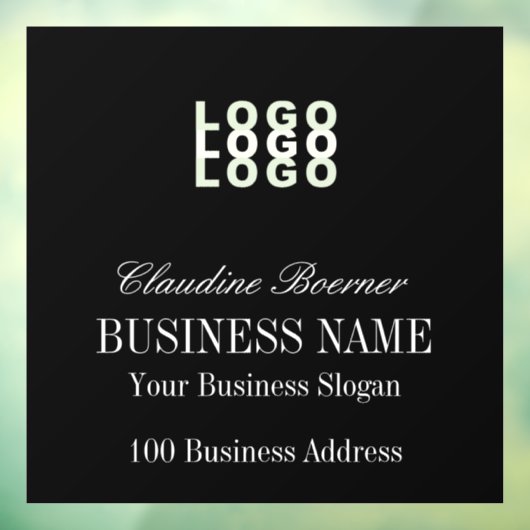 Aangepaste tekstnaam Business Window Cling Raamsticker (Vel 3)
