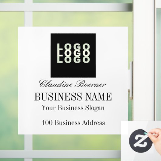 Aangepaste tekstnaam Business Window Cling Raamsticker (Huis)