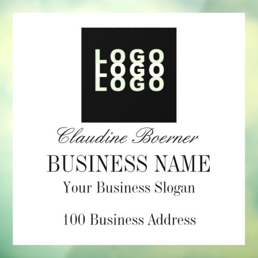 Aangepaste tekstnaam Business Window Cling Raamsticker (Vel 3)