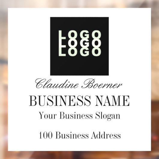 Aangepaste tekstnaam Business Window Cling Raamsticker (Vel 2)