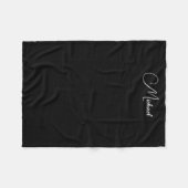 Aangepaste tekstnaam Foto toevoegen Sjabloon Zwart Fleece Deken (Voorkant (Horizontaal))