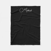 Aangepaste tekstnaam Foto toevoegen Sjabloon Zwart Fleece Deken (Voorkant)