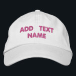 Aangepaste Tekstnaam Geborduurde Baseball Hat Sjab Geborduurde Pet<br><div class="desc">Kies kleur en lettertype - Ontwerp uw eigen gepersonaliseerde Petten met aangepaste tekst - Naam - Voeg Jouw tekst / Naam / meer toe - Kies uw kleur / maat / lettertype - Maak uw unieke honkbal- of zakelijke petten / petten geschenken:) door MIGNED</div>