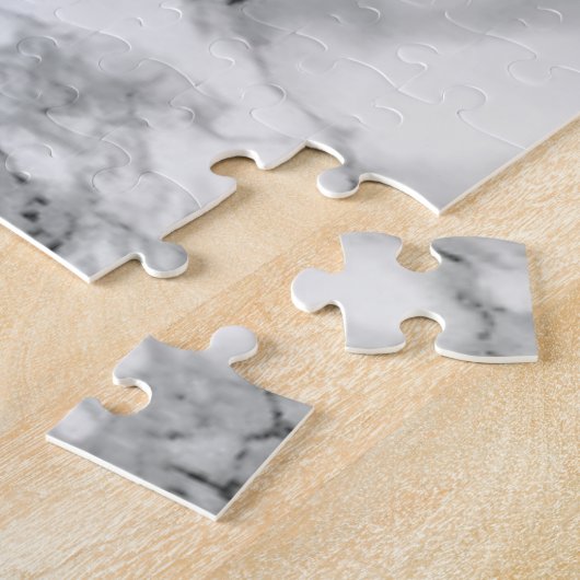 Aangepaste tekstnaam Jigzaag Puzzle Black Witte ma Legpuzzel (Zijkant)