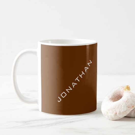 Aangepaste tekstnaam Modern Minimalistisch ontwerp Koffiemok (Met donut)
