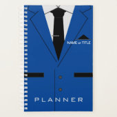 Aangepaste tekstnaam Planner Blue Suit en Necktie (Voorkant)