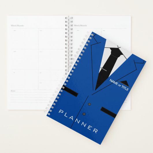 Aangepaste tekstnaam Planner Blue Suit en Necktie (Display)