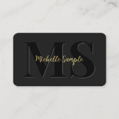 Aangepaste Tekstnaam QR Code Luxe Gouden Kalligraf Visitekaartje (Voorkant)