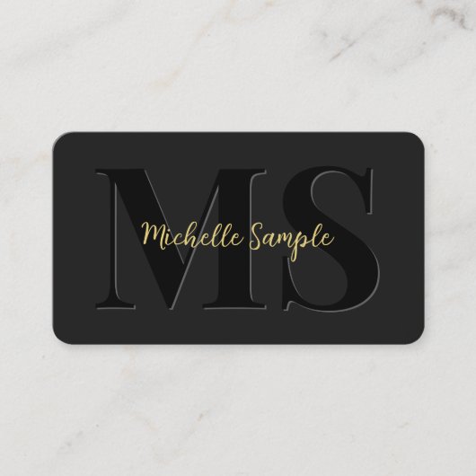 Aangepaste Tekstnaam QR Code Luxe Gouden Kalligraf Visitekaartje (Voorkant)