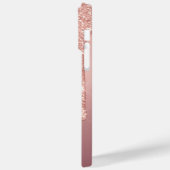 Aangepaste Tekstnaam Roos Gouden Glitter iPhone Ca Case-Mate iPhone Case (Achterkant / Links)