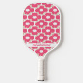 Aangepaste tekstnaam roze tinflesje Ikat Pattern Pickleball Paddle (Achterkant)