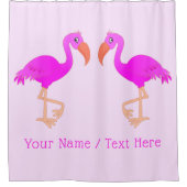 Aangepaste tekstnaam Shower Curtain - Roze flaming Douchegordijn (Voorkant)
