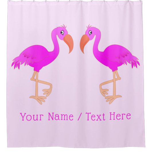 Aangepaste tekstnaam Shower Curtain - Roze flaming Douchegordijn (Voorkant)