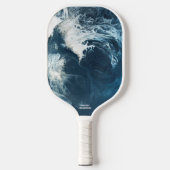 Aangepaste tekstnaam voor Abstract oceaangolfontwe Pickleball Paddle (Voorkant)