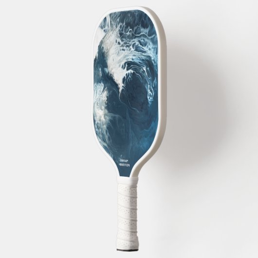 Aangepaste tekstnaam voor Abstract oceaangolfontwe Pickleball Paddle (Links)