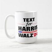 Aangepaste Tekstnaam voor Harris Walz 2024 Verkiez Koffiemok (Links)
