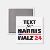 Aangepaste Tekstnaam voor Harris Walz 2024 Verkiez Magneet (Voorkant / Achterkant)