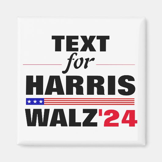 Aangepaste Tekstnaam voor Harris Walz 2024 Verkiez Magneet (Voorkant)