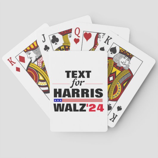 Aangepaste Tekstnaam voor Harris Walz 2024 Verkiez Pokerkaarten (Achterkant)