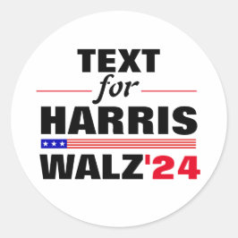 Aangepaste Tekstnaam voor Harris Walz 2024 Verkiez Ronde Sticker