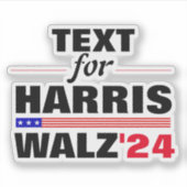 Aangepaste Tekstnaam voor Harris Walz 2024 Verkiez Sticker (Voorkant)